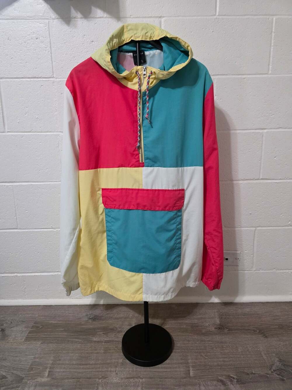 Empyre Colorblock Half-Zip Hooded Windbreaker Pullover Jacket